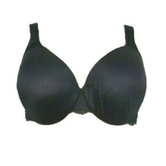 Cacique Lane Bryant Womens Bra Smooth Satin Full Coverage with Lace 42F Black - Picture 1 of 10
